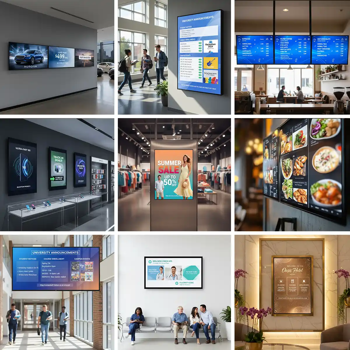 CloudSignage digital menu and signage examples